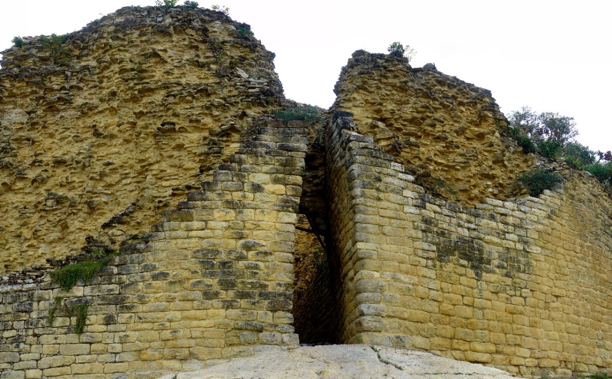 The main entrance passage into the fortress of Kuelap