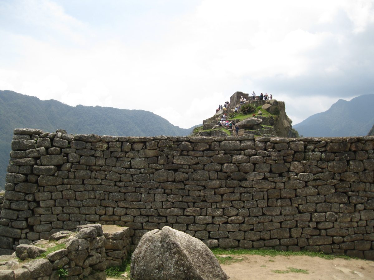Stone structures and terraces at Machu Picchu, Peru