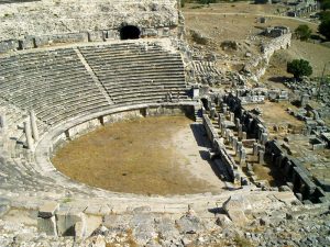 The great theater of Miletus rising above the ancient city