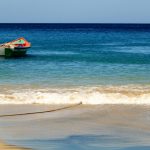 A traditional fishing vessel on Caribbean waters