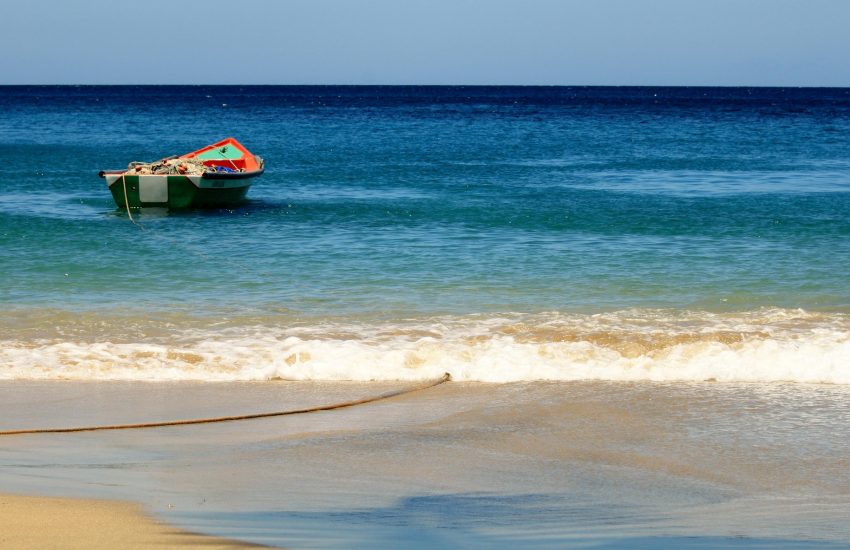 A traditional fishing vessel on Caribbean waters