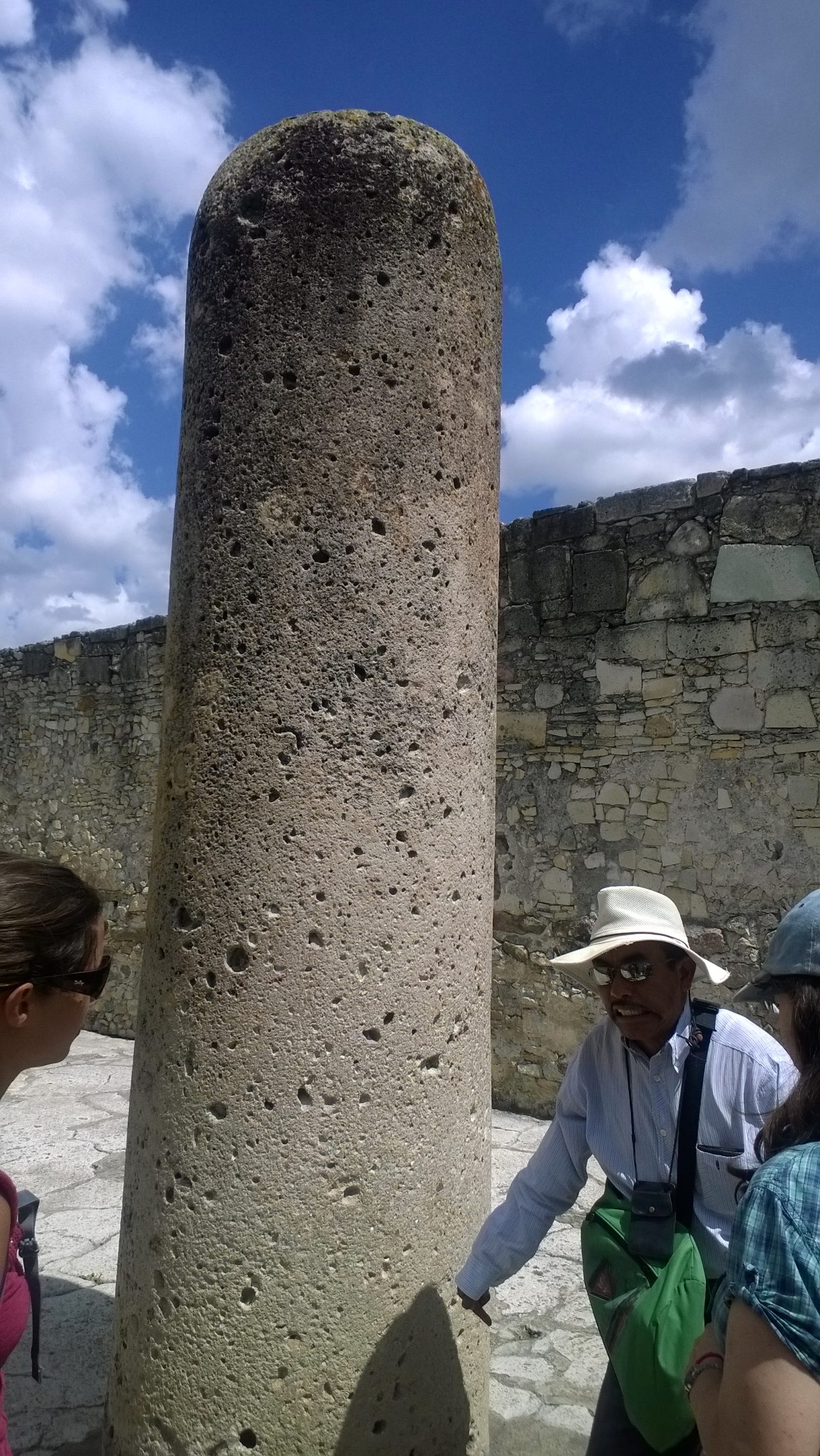 Carved stone courtyard view within the Mitla archaeological complex