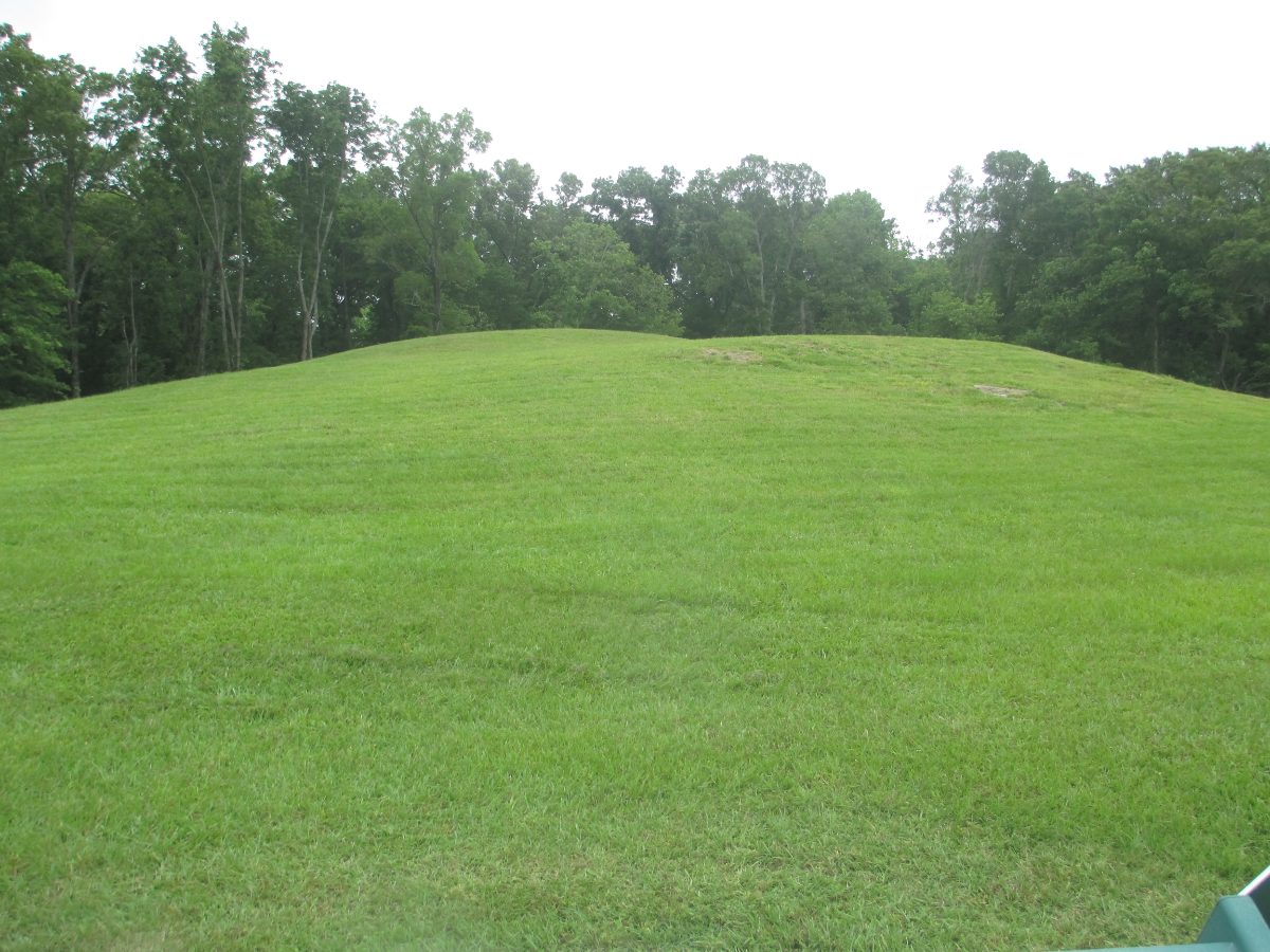 Mound B, one of the earthen mounds built at Poverty Point