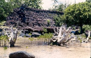 The central mortuary enclosure of Nandauwas at low tide