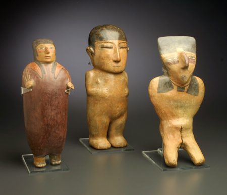 Nazca culture ceramic figurines displayed in a Peruvian museum