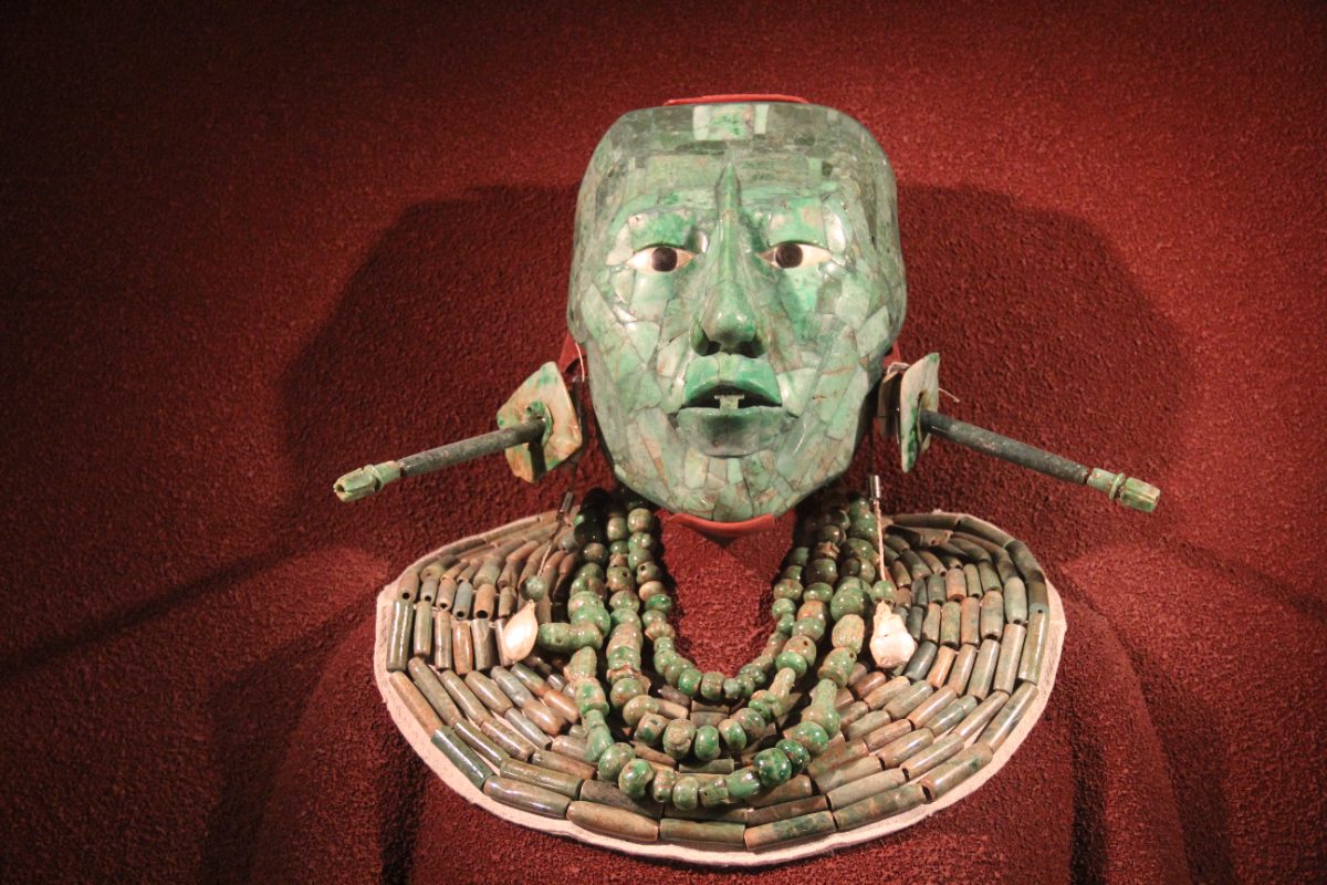 Jade mask and burial artifacts of Pakal, ruler of Palenque