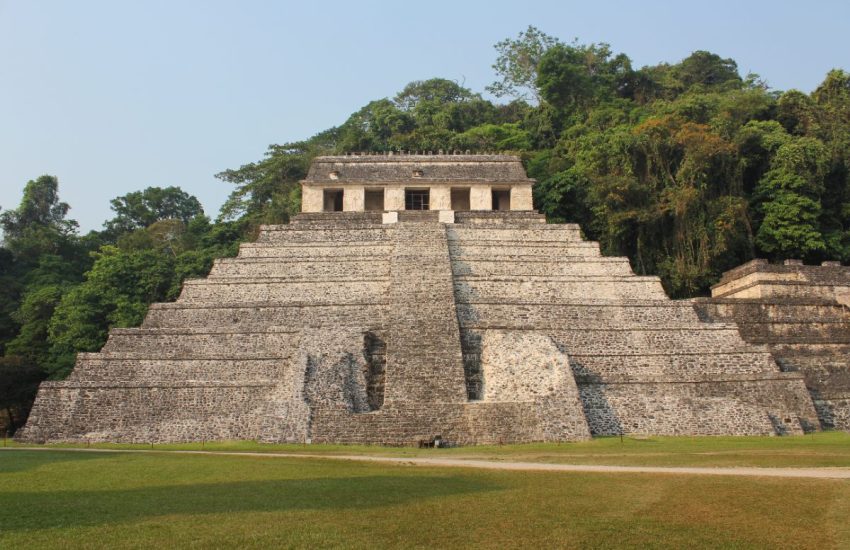 The Temple of the Inscriptions pyramid at Palenque