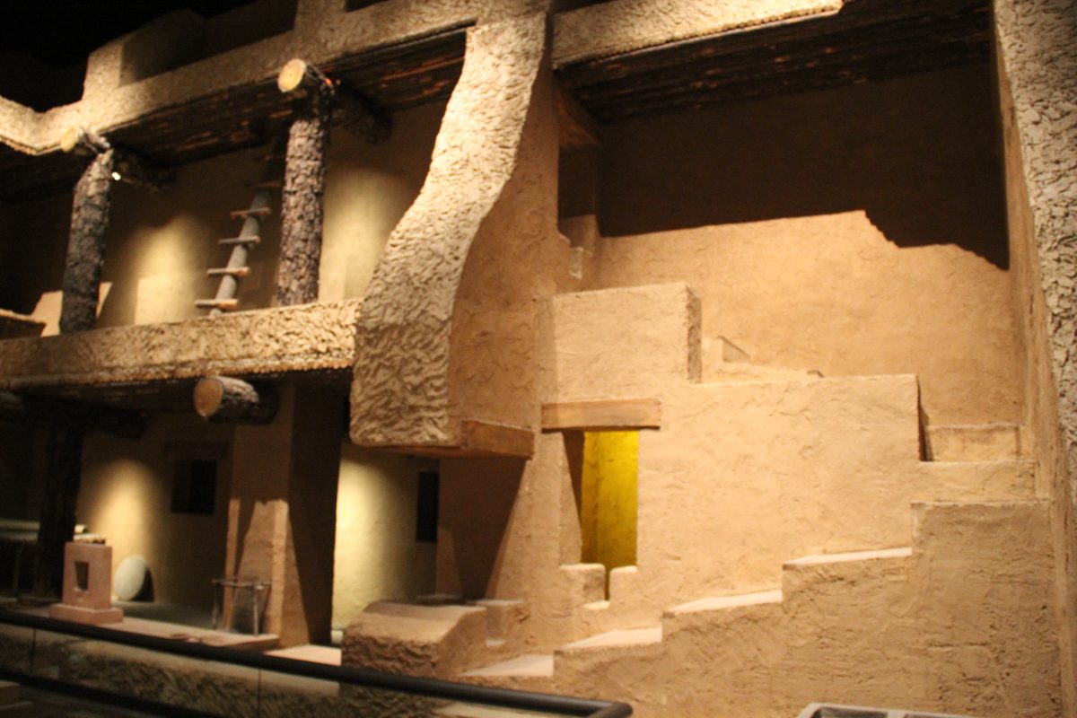 Multi-story adobe house structure at Paquime, Casas Grandes
