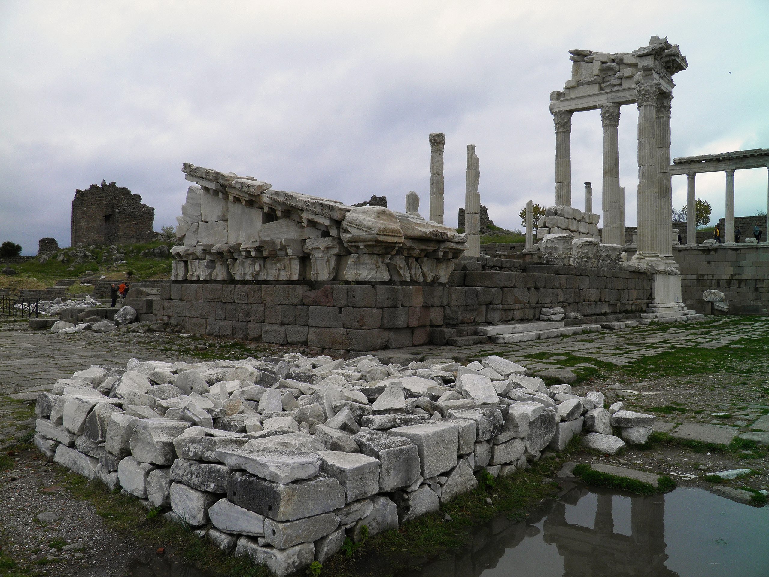 Columns of the Temple of Trajan against the sky at Pergamon