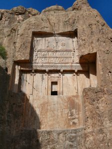 A royal rock-cut tomb near Persepolis at Naqsh-e Rostam