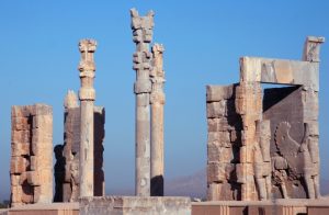 The winged bulls flanking the Gate of All Nations
