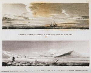 Cimmerian Bosporus, or Straits of Taman, looking towards the Black Sea Cimmerian Bosporus, or Straits of Taman, looking - Clarke Edward Daniel - 1810.jpg