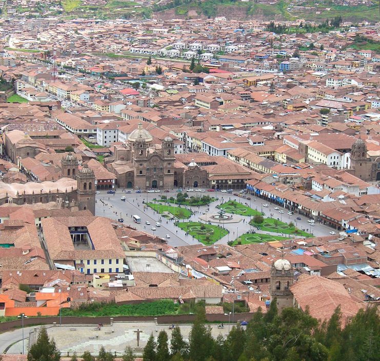 Plaza de Armas, the central square of Cusco built over the Inca Huacaypata
