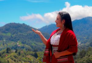 Q'eqchi' Maya woman in traditional highland dress