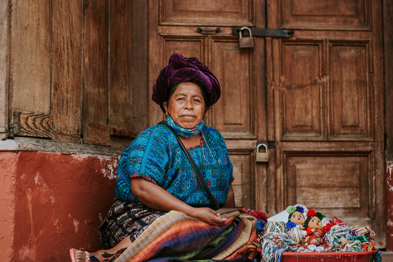 Guatemalan woman in handwoven traditional costume