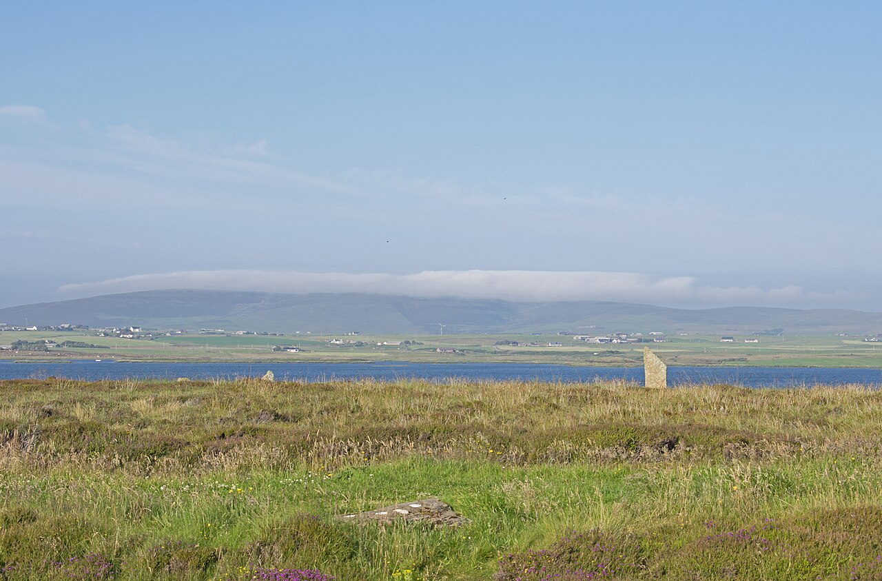 Ring of Brodgar seen closeby, Stenness, Orkney, Scotland, the United Kingdom