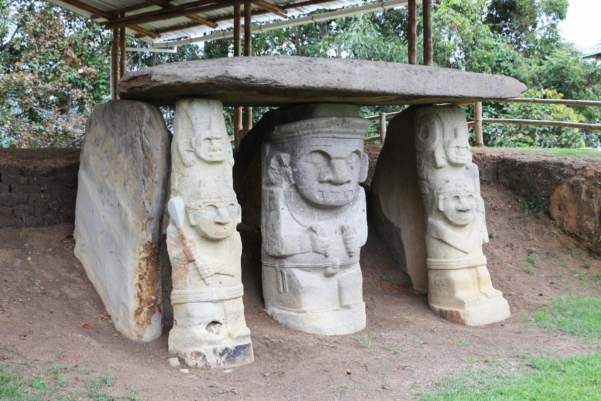 A tomb chamber structure at Mesita A, San Agustin Archaeological Park