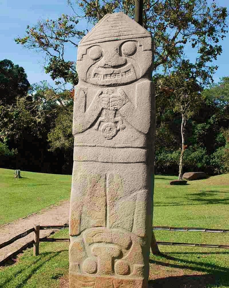 A monolithic guardian statue at San Agustin Archaeological Park