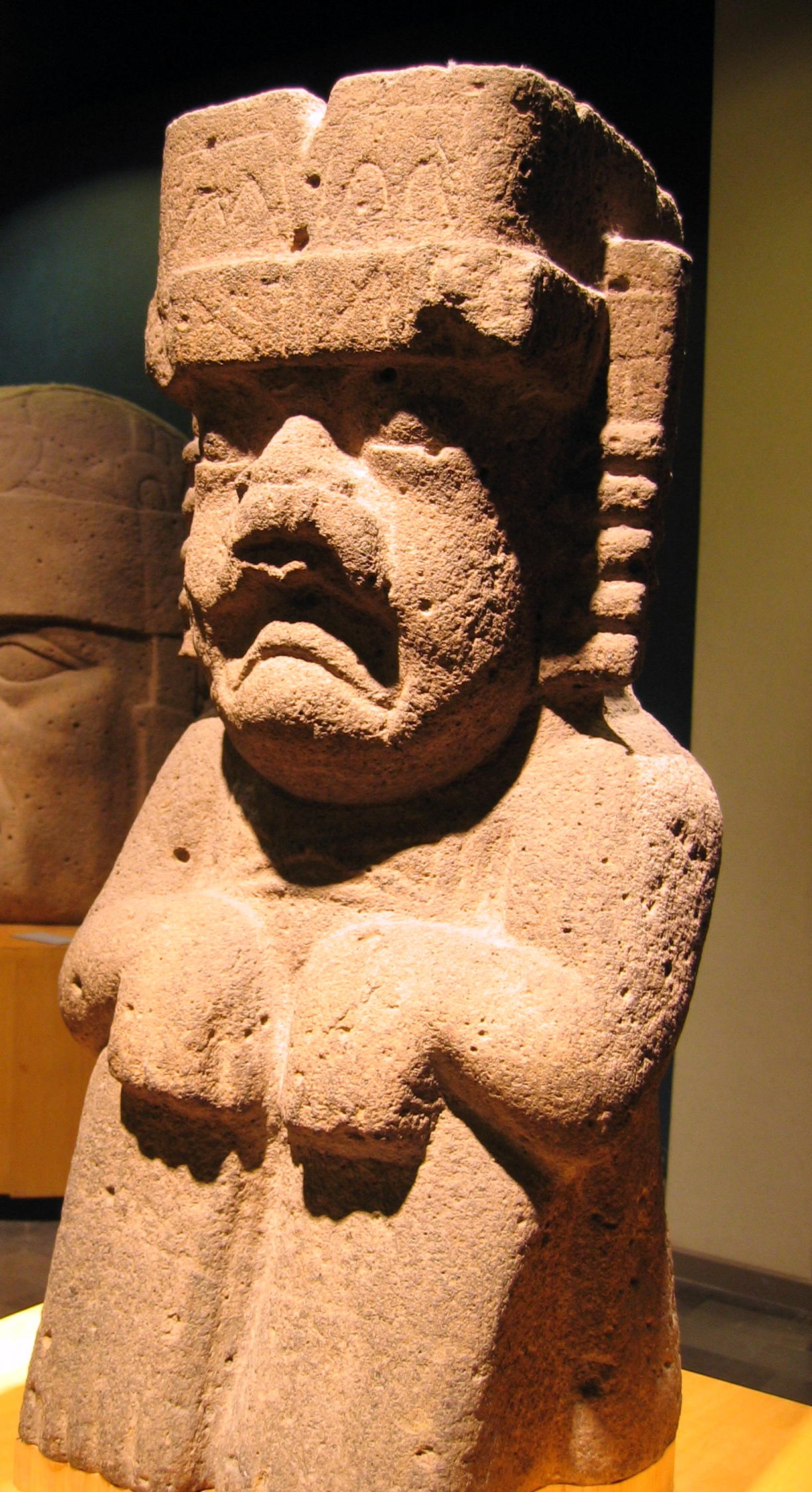 Monument 52, seated Olmec were-jaguar sculpture from San Lorenzo Tenochtitlan, Veracruz. Now in the Museo Nacional de An