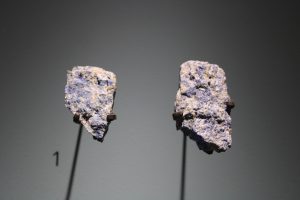 Fragments of lapis lazuli recovered at Sarazm