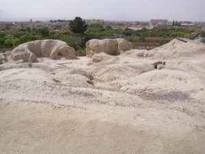The Sialk ziggurat rising above the plain