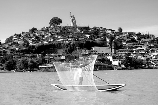 Fishing on a Michoacán lake, long a shared, community-organized activity among lakeside Purépecha towns