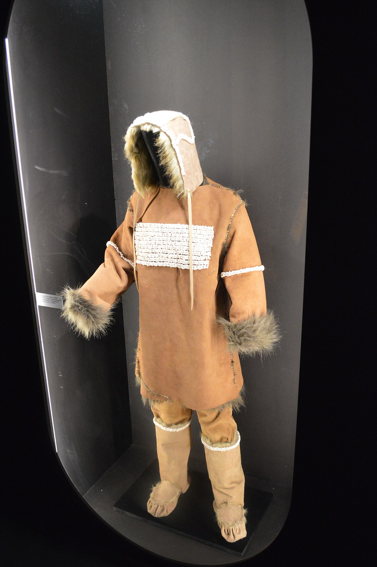 Boy costume reconstruction. Sungir site.The building of the formet provincial administration – Palaty. Vladimir.