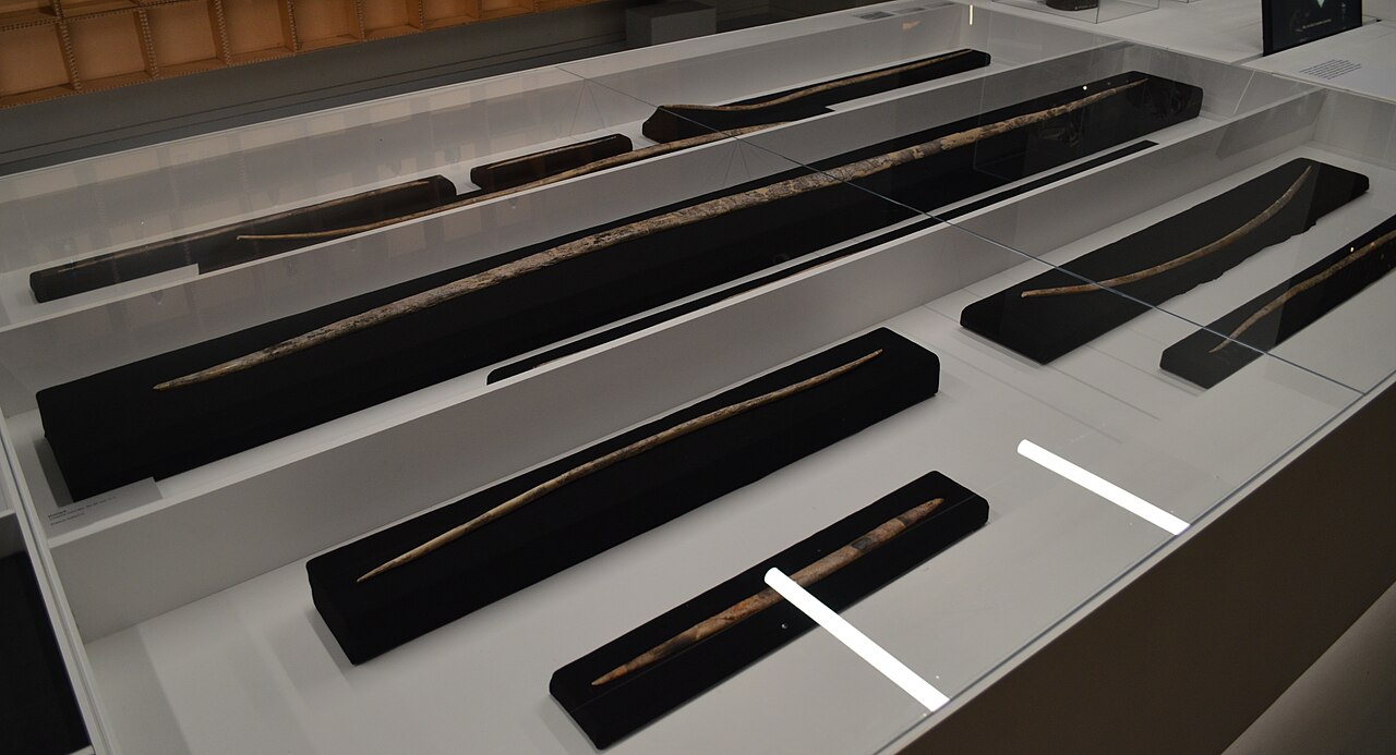 Spears. Mammoth ivory. Sungir site.The building of the formet provincial administration – Palaty. Vladimir.