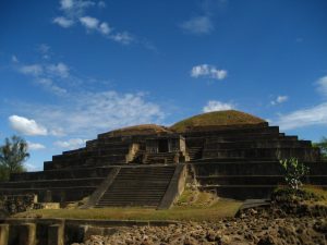 The main stepped temple structure at Tazumal, El Salvador