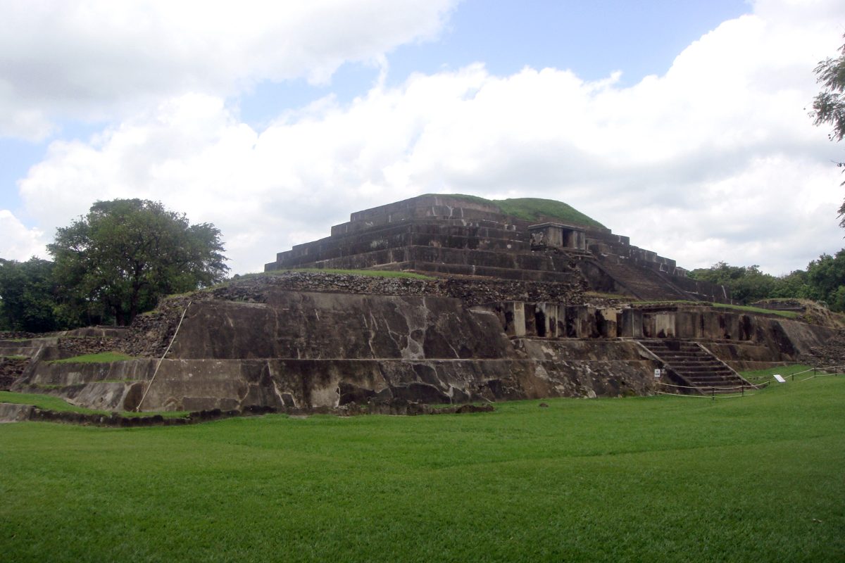 Stepped platform structure at the Tazumal archaeological site