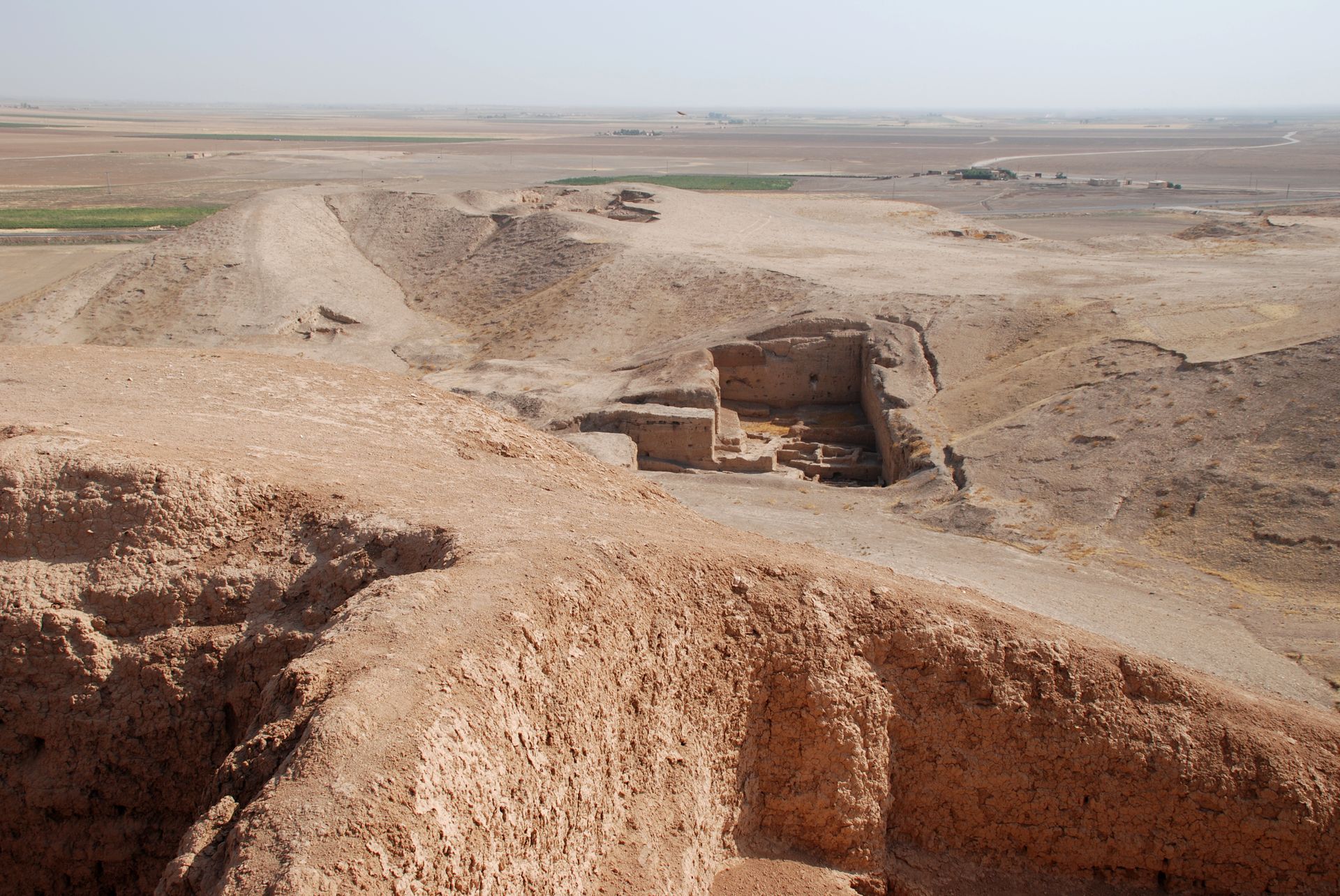 Excavated ground at Tell Brak, where survey work revealed a settlement of surprising size for its early date.