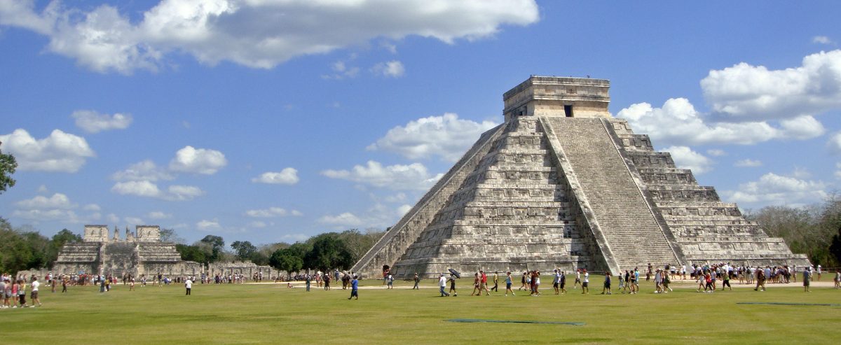 Stepped stairways of the Temple of Kukulkan pyramid at Chichen Itza