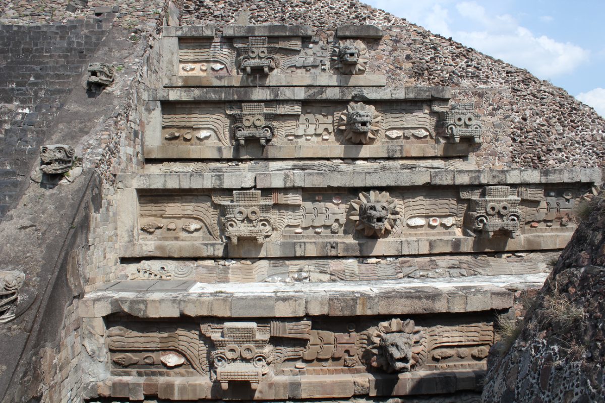 The Temple of the Feathered Serpent inside the Citadel complex at Teotihuacan