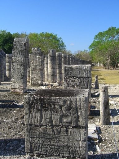 The colonnade of a thousand columns beside the Temple of the Warriors