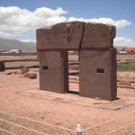 The Gate of the Sun at Tiwanaku, a carved monolithic stone gateway in Bolivia