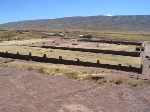 The Kalasasaya temple complex at the Tiwanaku archaeological site