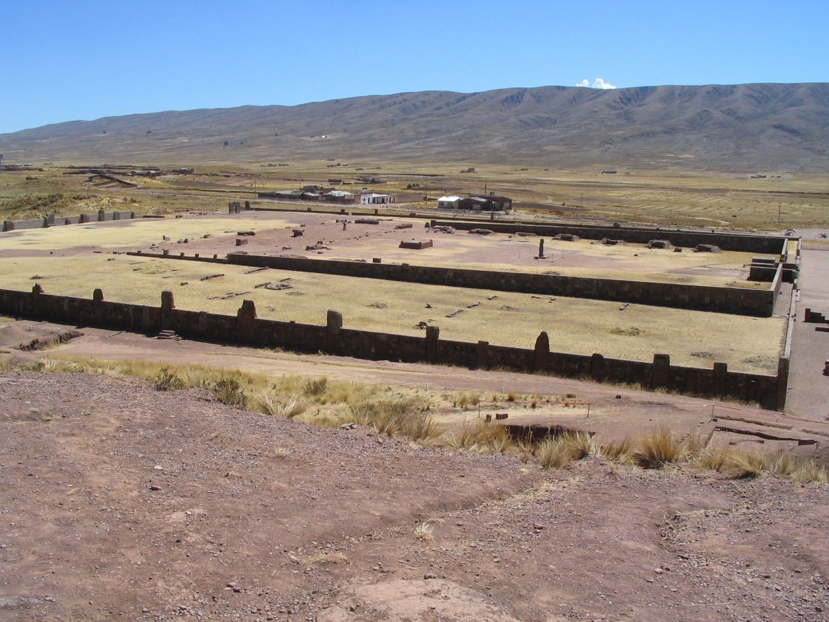 The Kalasasaya temple complex at the Tiwanaku archaeological site