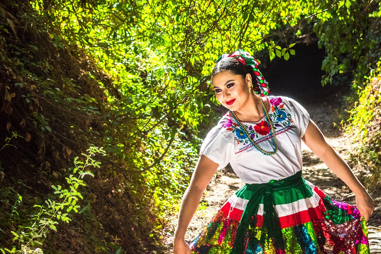 Traditional dress marks community identity.