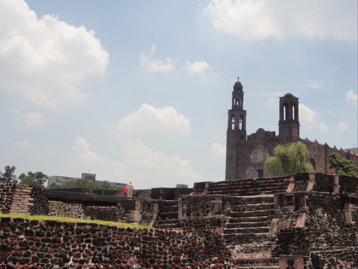 Excavated temple site at Tlatelolco in the Cuauhtemoc borough of Mexico City