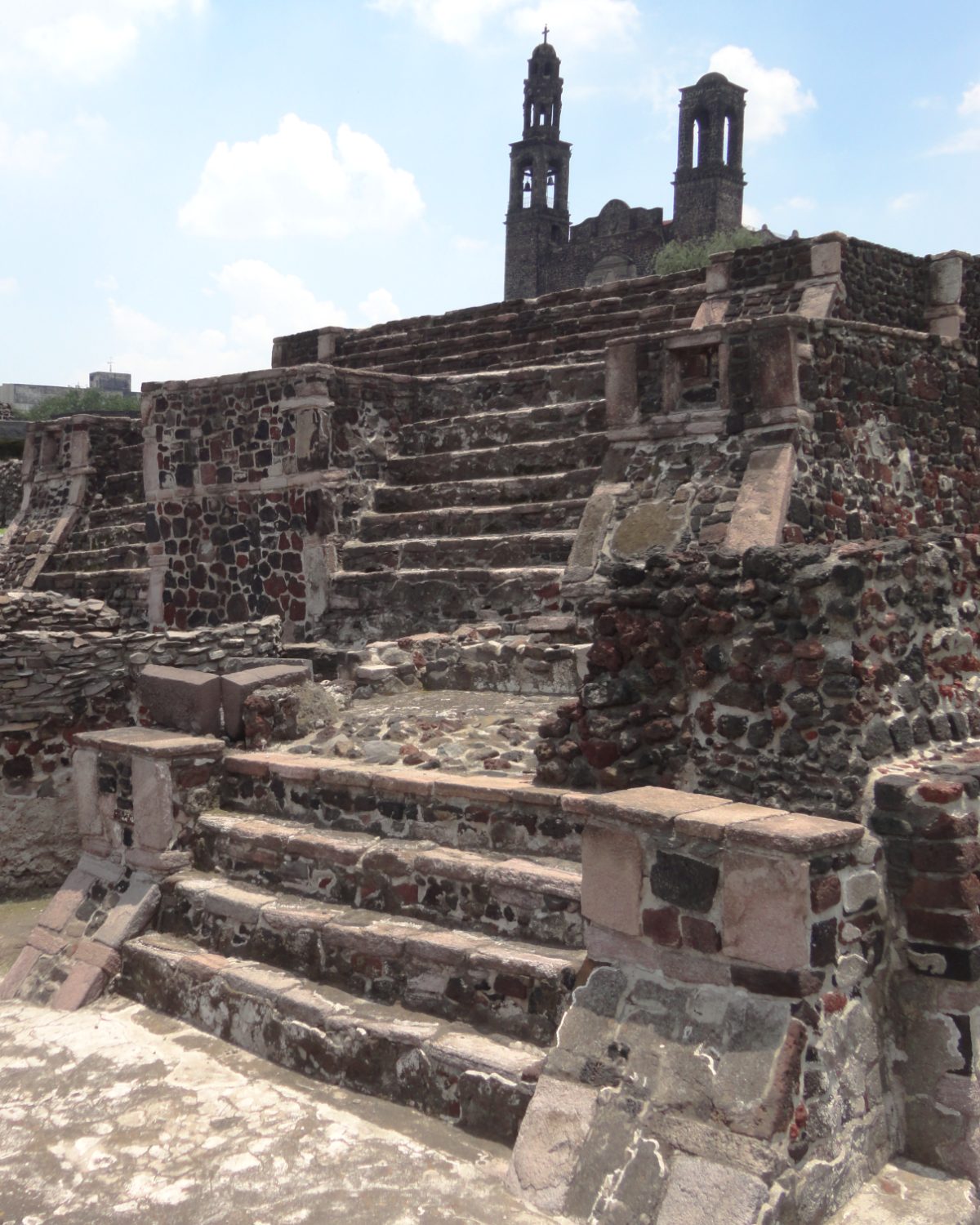 Remains of ancient stone temple structures at Tlatelolco