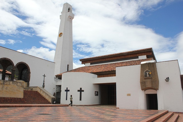A colonial-era church in the Colombian highlands, the site of many present-day patron saint festivals