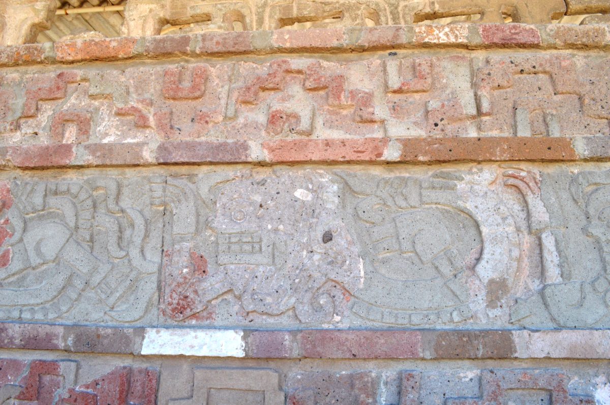 Stone wall structure at the Tula archaeological site