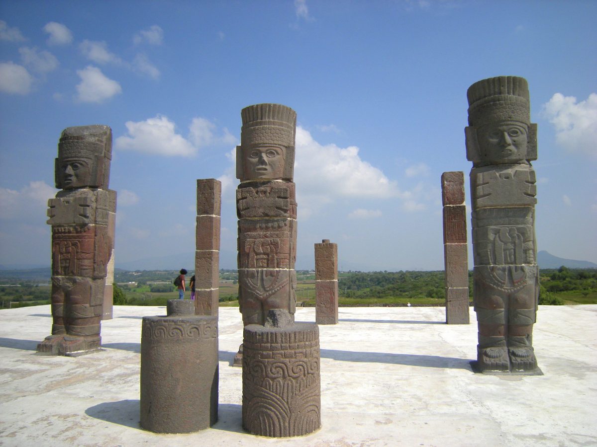 View of the Atlantes monument at Tula