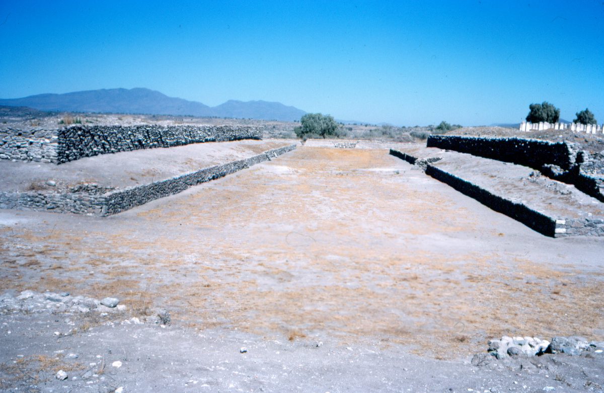 The ballcourt at the Tula archaeological site