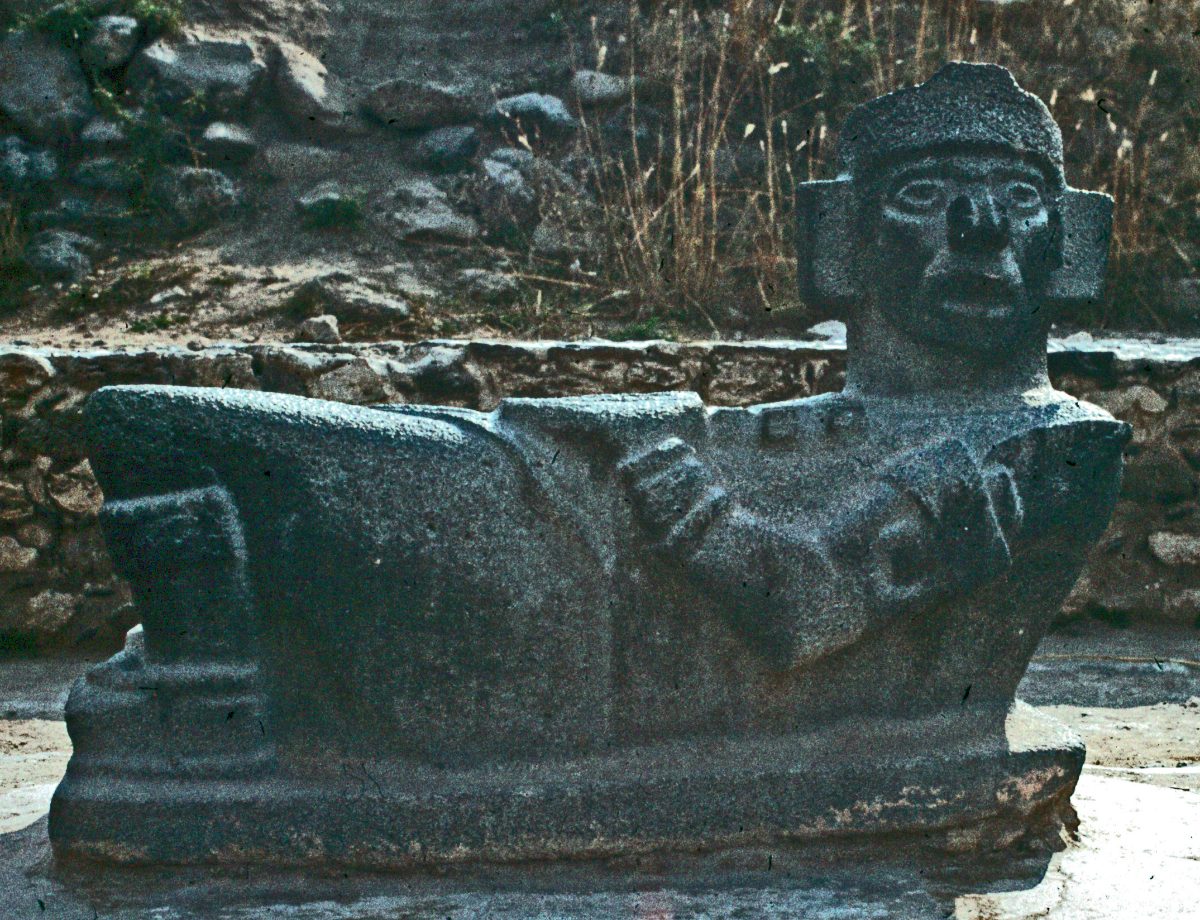 A Chac Mool reclining sculpture at Tula