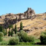The rock of Van Fortress rising above the plain in eastern Turkey