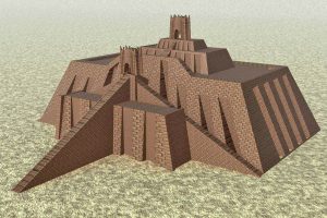 Computer reconstruction of the Zugurat of Ur-Nammu, currently located on the outskirts of Nasiriyah and built at the beg