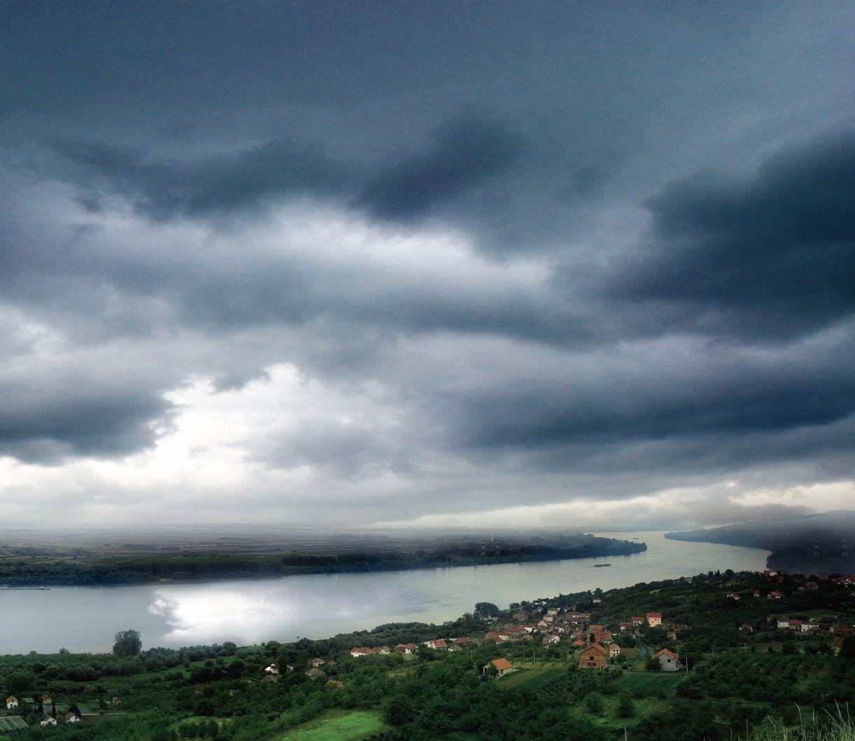 An aerial view of the Vinča site beside the Danube, southeast of Belgrade