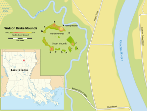 Map of the Watson Brake archaeological site