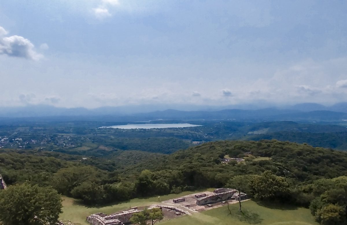 Landscape view of the valley surrounding the Xochicalco archaeological site